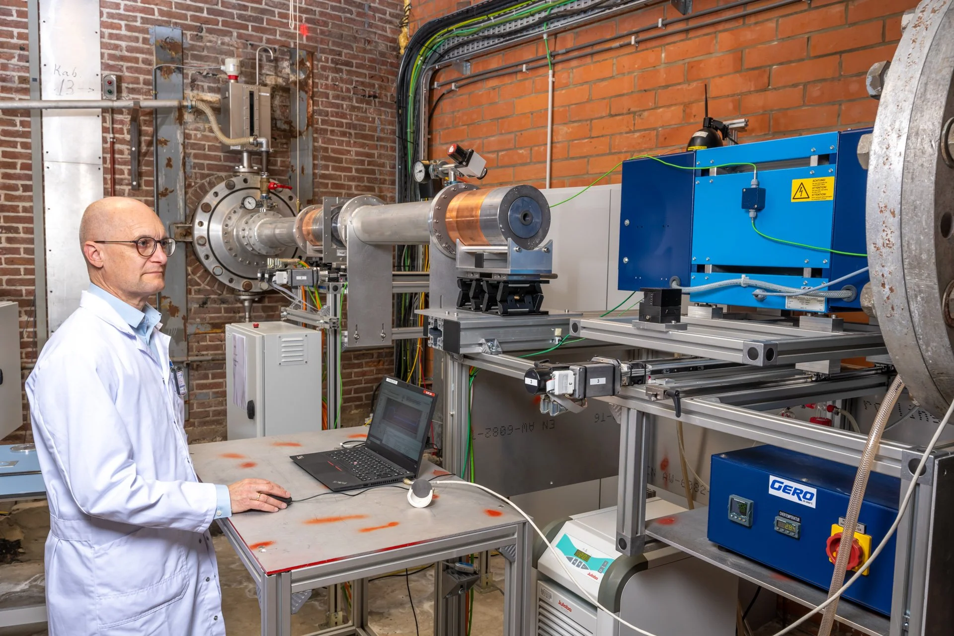 Photo de la calibration de GELINA au JRC de Geel par un photographe professionnel